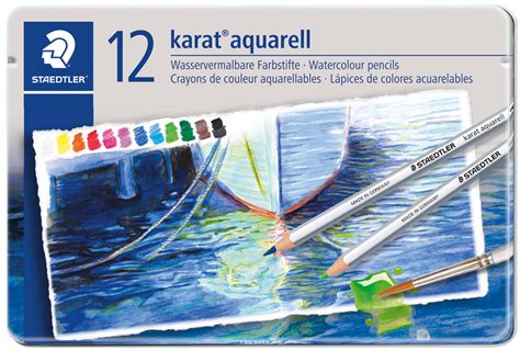 Staedtler Karat Aquarell Watercolour Pencils - Assorted Colours (Tin of ...