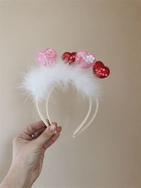 Valentine Headband Heart Headband Cupid Valentine Bobble Etsy