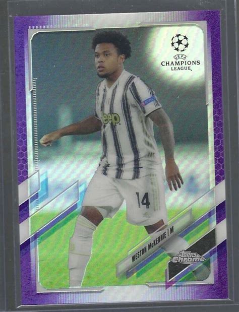 Weston Mckennie Topps Chrome Uefa Purple Carbon Fiber Refractor