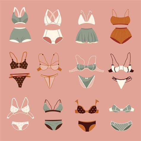 Lingerie Color Set Vector Art At Vecteezy