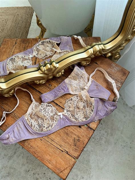 Lavender Satin Lingerie Boudoir Floral Lingerie Set Sexy Etsy
