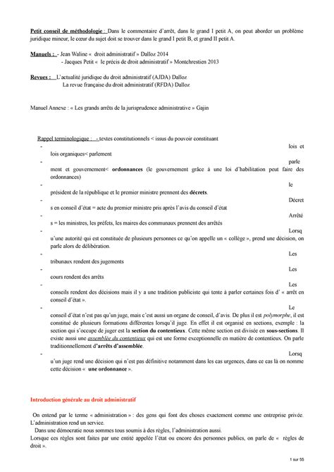 Cours Droit Administratif Complet Petit Conseil De M Thodologie