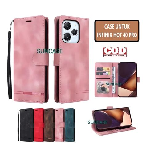 Jual Casing Infinix Hot Pro Model Flip Buka Tutup Case Kulit Ada Tempat Foto Dan Kartu Juga