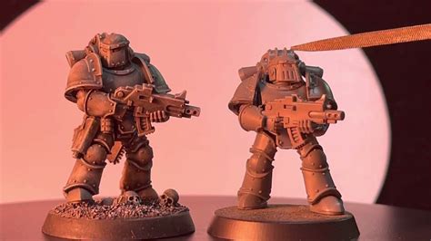 Mark 3 Space Marine True Scale Conversion Model With Rifle Compare Against A True Scale Primaris