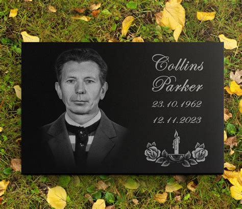 Memorial Stone For Garden Grave Marker Cemetery Engraved On Granite