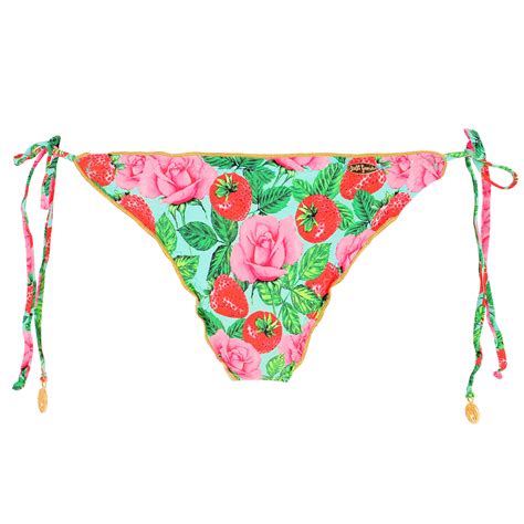 Brazilian Tie Side Bikini Bottom Luli Fama Strawberry Fields