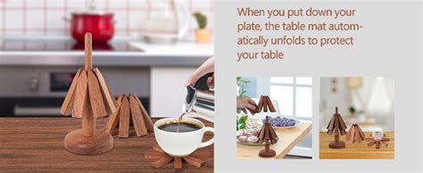 Amazon Fzaqwen Wooden Trivets For Hot Dishes Walnut Tree Shape Table Insulation Mat Set