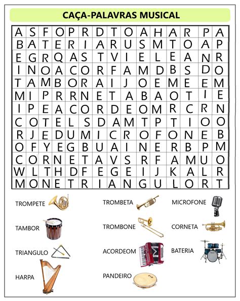 Caça Palavras Musical Para Imprimir