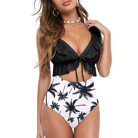 Wqjnweq Clearance Summer Swimdress Chlorine Resistant Simply Glam Women S Bikini Print Set