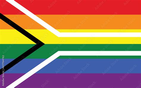 Gay Pride South Africa Flag Or Rainbow Pride Flag Sexual Identity Pride Flag Stock Vector