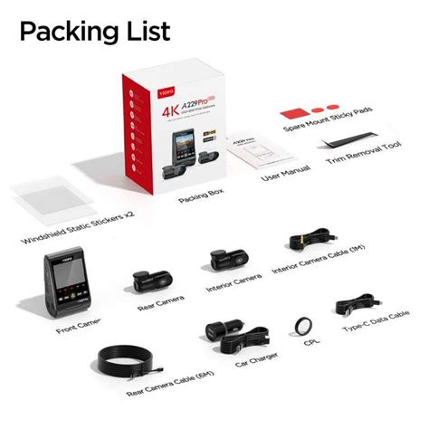 VIOFO A229 Pro 3Ch 2160p Dashcam