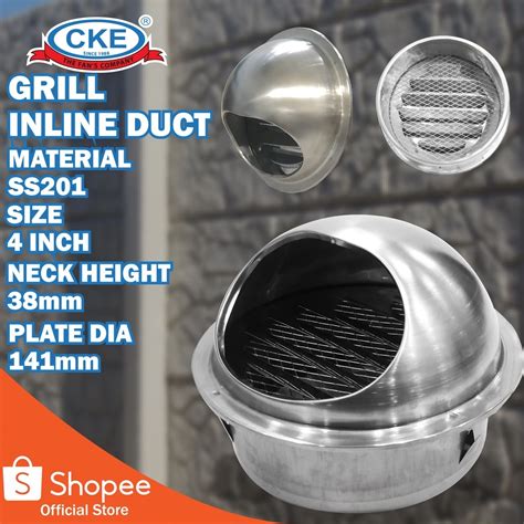 jual cke grill penutup inline duct booster fan stainless steel  wall