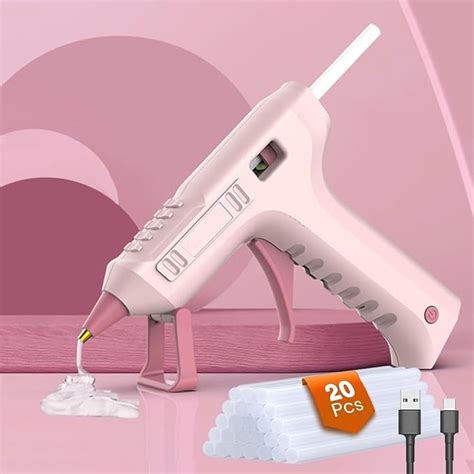 Amazon Hot Melt Cordless Glue Gun S Fast Preheating Usb Rechargeable Anti Hot Drip