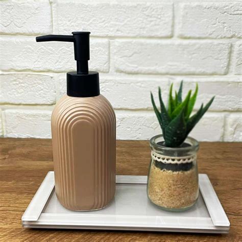 Porta Sabonete Líquido Arcos Nude Pontual Decor