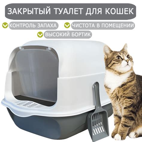 Туалет домик для кошек большой закрытый с бортиком - купить с доставкой ...
