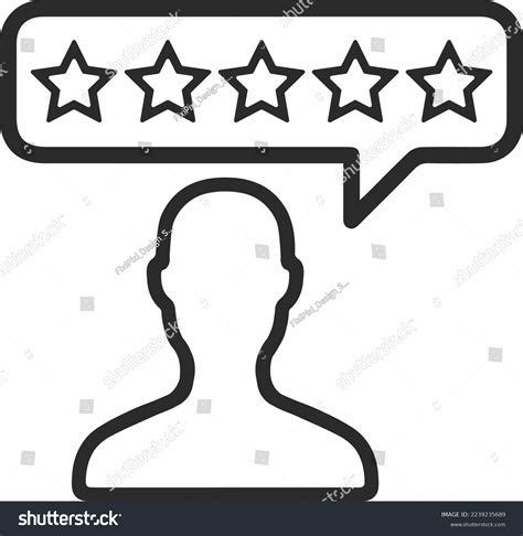 Feedback Outline Icon Five Star Ratings Stock Vector Royalty Free