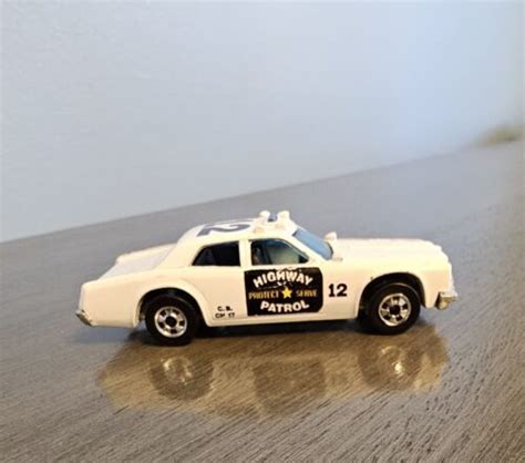 Highway Patrol Police Car Hot Wheels White Vintage Hong Kong Very Nice