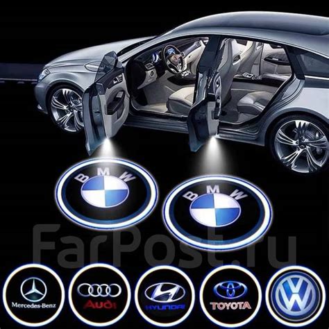 Штатная проекция логотипа Nissan подсветка в двери,2шт, универсальная ...