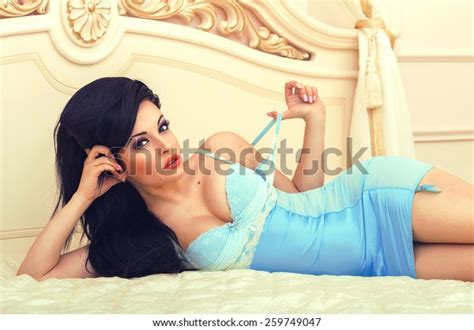 Hot Beautiful Brunette Woman Sexy Posing Stock Photo 259749047 Shutterstock