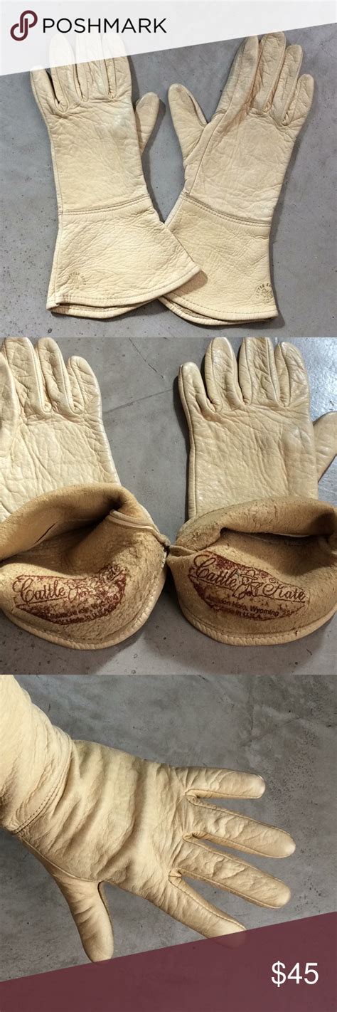 True Vintage Cattle Kate Leather Ranching Gloves True Vintage