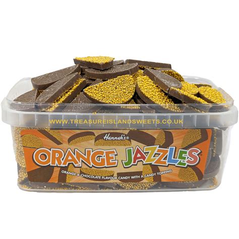 Hannahs Orange Chocolate Jazzles Tub 120pcs 600g