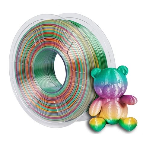 Rainbow 3D Printer Silk PLA Filament Filamento PLA Tricolor Brilhante 2