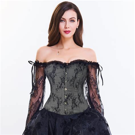 Espartilho Top Bustier Lingerie Mulheres Mangas Compridas Rena Plus Size Rendas Floral