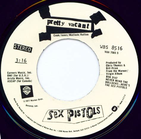 God Save The Sex Pistols Pretty Vacant United States 7 Promo