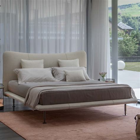 Double bed - Baia - Flou - contemporary / upholstered / with headboard