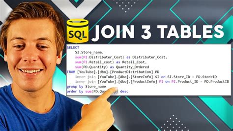 How To Join 3 Tables In Sql 2 Examples Youtube
