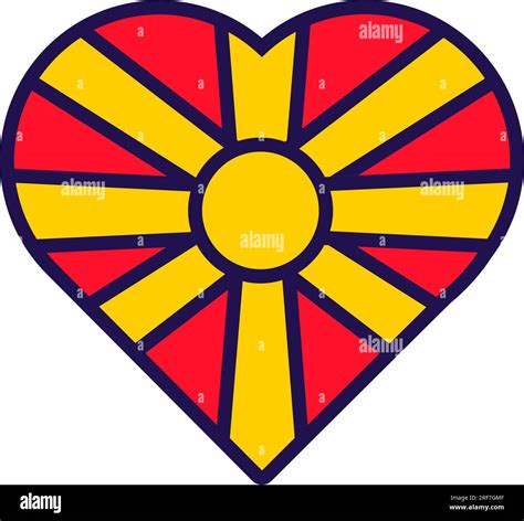 Patriot heart in national Macedonia flag colors. Festive element ...