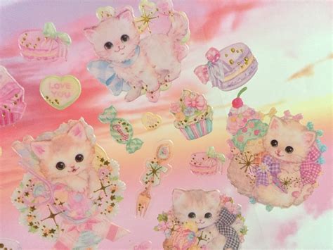 Adorable Cats Sticker Cat Themed White Cat Flower Pussy Etsy