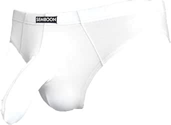Semboon Men S Soft Ice Silky Smooth Cock Sheath Bikini Briefs Underwear White At Amazon Mens