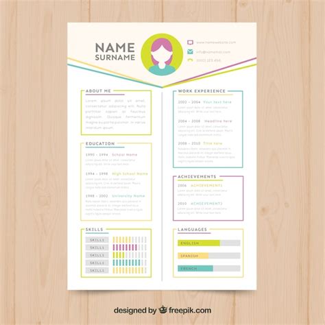 Free Vector | Colorful resume template