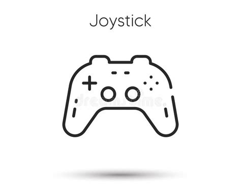 Joystick Videogame Controller Line Icon Game Controlling Device Sign