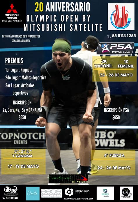 Torneos PSA y Amateur por años de Squash Olympic CyberSquash