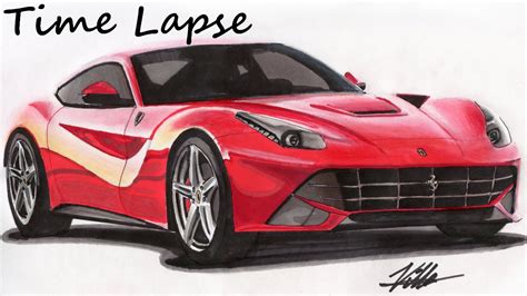 Ferrari F12berlinetta Drawing Time Lapse Youtube