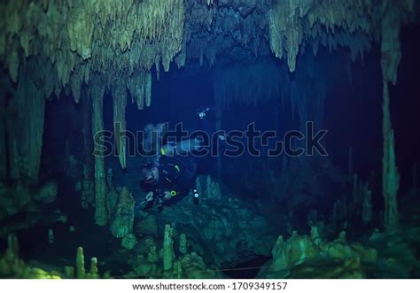 Diving Cenotes Mexico Dangerous Caves Diving Stock Photo 1709349157