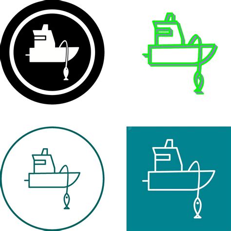 Fishing Boat Icon Design Vector Art At Vecteezy