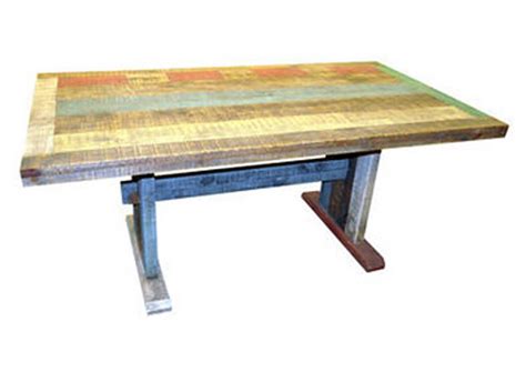 Multicolored 6 Reclaimed Wood Dining Table Renaissance