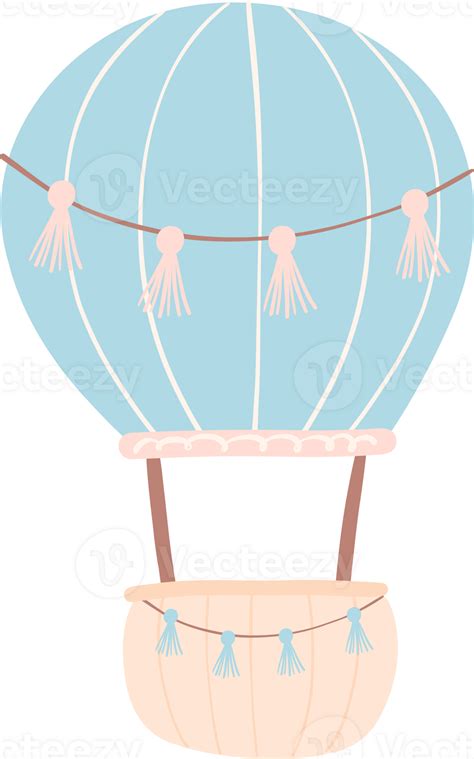 Baby Shower Boy Blue Hot Air Balloon 28719939 PNG