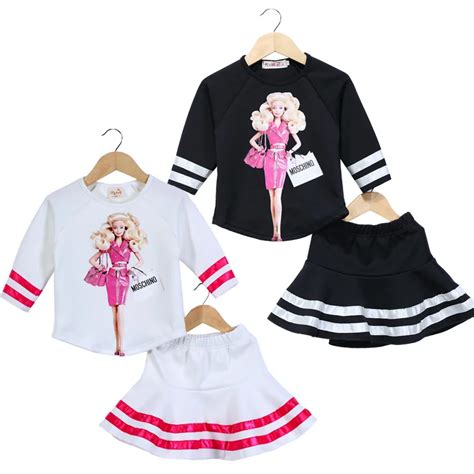 New arrived spring Barbie girls clothing set adorable twins set Girls sports outfit DS5-in ...