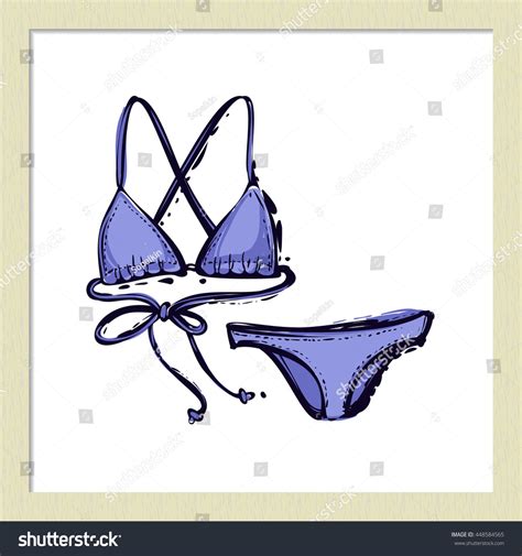 Hand Drawn Summertime Fashion Illustration Bikini Vector De Stock Libre De Regal As