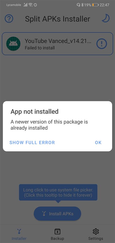 Question Error App Not Installed While Installing The Newest