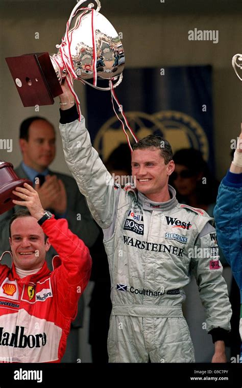 David Coulthard celebrates winning the Monaco Grand Prix Stock Photo - Alamy