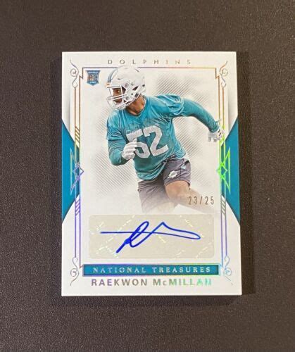 Panini National Treasures Raekwon Mcmillan Rookie Card Rc Auto