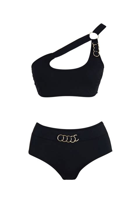 SAILOR moda Yüksek Bel Tek Omuz Aksesuarlı Bikini Takım Slr 302 Fiyatı Yorumları Trendyol