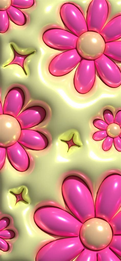 3D flower mobile lock screen/wallpaper | Jelly wallpaper, Floral ...