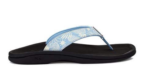 ‘ohana Womens Beach Sandals Pale Blue Black Olukai Olukai