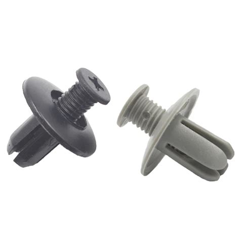 50 Pcs Car 8mm Hole Plastic Screw Rivets Push Gray Auto Vehicle Engine Cover Bumper Fender